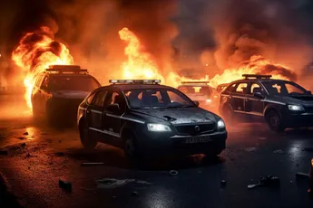 Vier politieauto's uitgebrand op binnenplaats politiebureau in Tiel
