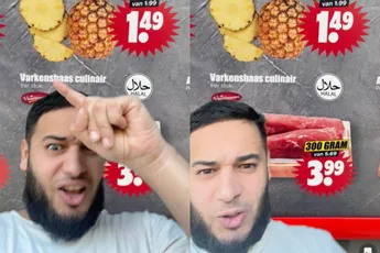 Halal varkenshaas aanbieding is fotoshop en geen foutje van supermarkt Dirk van den Broek
