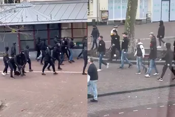 Nog meer beelden van horeca-meubilair-uitwisseling tussen Ajax en AZ-aanhangers