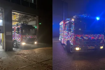Auto met kerstlampjes mag niet, ondertussen bij de brandweer...