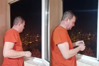 Roemeen laat zien dat vuurwerk uit raam gooien verschrikkelijk fout kan gaan