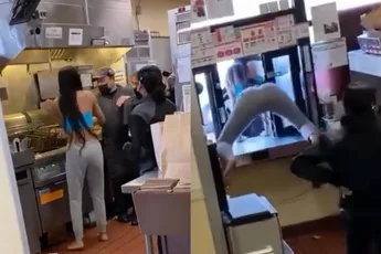 Drive-thru vergeet saus, dus die pakt ze zelf wel even - en daarna geeft ze een showtje