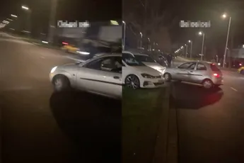 Automobilist in Ford Ka probeert tof te doen tijdens straatrace in Amsterdam