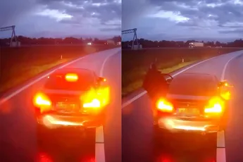 BMW-rijder doet remmentest en stapt uit om gezellig praatje te maken