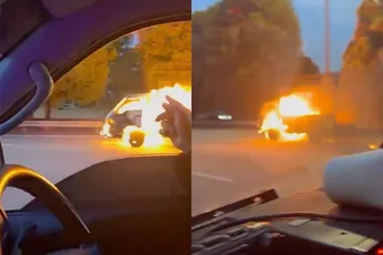 Brandende zelfrijdende truck is echt ‘lit’