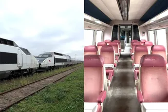 Ergens in Frankrijk is terrein vol verlaten TGV treinen