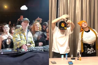 Mensen maken meme van toploze dame achter DJ Adam Port tijdens feest in Boekarest