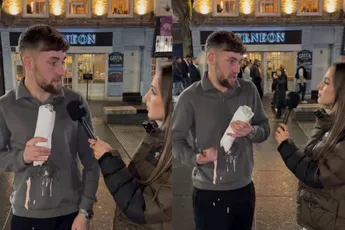 Na een avondje zuipen in Newcastle ook nog een interview geven over Valentijnsdag