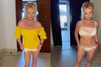 Britney Spears laat zien dat ze een enorme zin heeft in Valentijnsdag