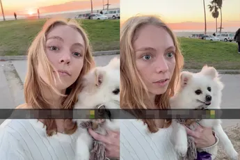 Oude man verpest video van dame die mooie zonsondergang vast wil leggen