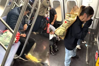 Waarom wil nu niemand naast deze meneer in de metro in New York zitten?