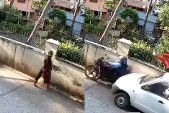 Man rijdt met opzet buurman van zijn motor en buurtbewoonster een hek in