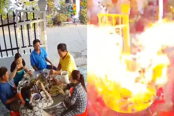 Explosie en steekvlam maakten op knallende wijze een eind aan de maaltijd