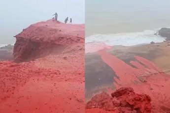 Op het eiland Hormuz gebeuren bijzondere dingen als het regent