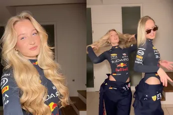 Je kunt natuurlijk ook als Red Bull pitspoes van Max Verstappen verkleed gaan