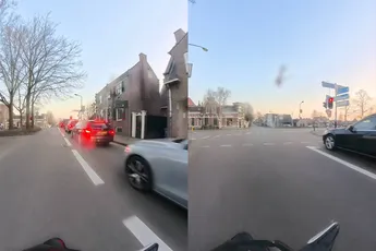 Motorrijder heeft te laat door dat hij bezig is om een rouwstoet in te halen