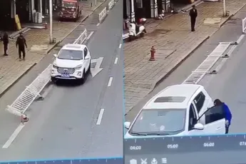 Teefje rijdt hek omver en neemt vervolgens alle vier de benen