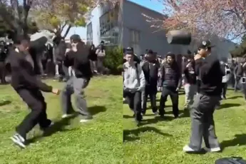 Zo’n doorgaans saai, van tevoren afgesproken schoolgevecht met verrassende wending