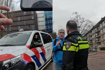 Britse treitervlogger zoekt ruzie met politie in Amsterdam en dat loopt bijna uit de hand