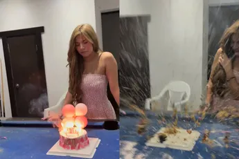 Verjaardagstaart met ballonnen is leuk tot ‘ie te warm wordt