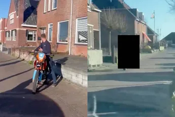Weddenschap verloren, dus naakt motorrijden in Zoutkamp