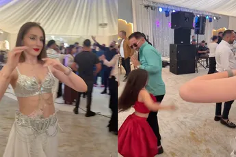 Dochter wil niet dat papa aan de buikdanseres zit