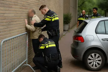 Hij was net vrij, jatte een auto van de politie en eindigde met gestolen auto tegen gevel