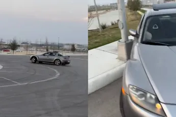 Mazda RX-8 z’n elektronische stuurbekrachtiging valt weg tijdens het driften en dat heeft gevolgen