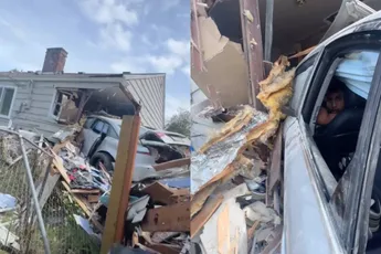 Gast lanceert zichzelf dwars door twee huizen in Washington