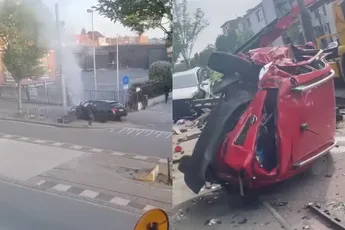 Gehuurde Audi RS6 verandert straat in Hoboken in schroothoop: 20-jarige richt ravage aan