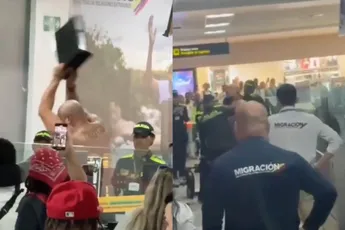 Amerikaanse toerist sloopt migratiekantoor op luchthaven Cartagena na woede-uitbarsting