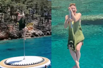 Paaldanseres kan haar werk maar lastig loslaten tijdens vakantie en dat kost haar een jurkje