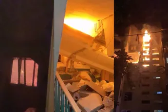 Russische aanvalsdrone knalt op appartementencomplex in Odessa, vrouw filmt alles van binnenuit