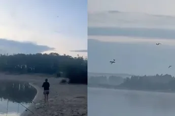 Russische vissers zien drone in meer storten: “Nu komen de vissen wel”