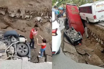 Groot sinkhole slokt meerdere voertuigen op in Guadalajara