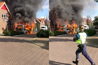 Camper brandt volledig uit in Vlissingen, woning loopt schade op
