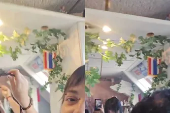 Wil de bonehead award winnen: brandende föhn nog een keer in stopcontact