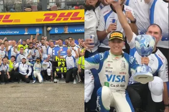 Isack Hadjar pakt eerste podium tijdens Grand Prix van Zandvoort en sloopt daarna zijn beker