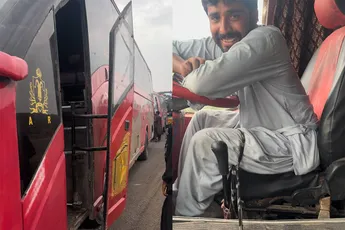 Bus heeft een wel heel apart gaspedaal