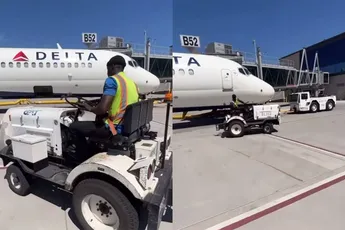 Chauffeurtje op vliegveld wil stoer doen en faalt hard