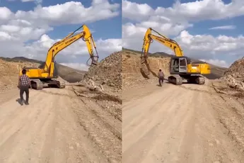 Eindelijk spanning en sensatie in het leven van de machinist van de graafmachine