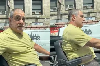 Man in scootmobiel is gek op krassen