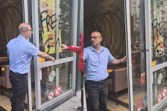 Oplossing gevonden in Brussel voor probleem in Gaza, namelijk het bekladden van een restaurant