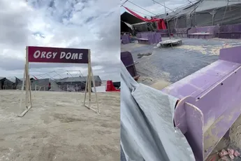 Orgy Dome op Burning Man weggewaaid: storm legt sekskoepel plat