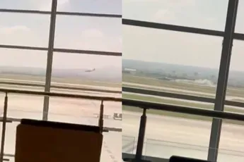 Mexicaanse luchtmacht C-295 glijdt zonder landingsgestel over baan Santa Lucía