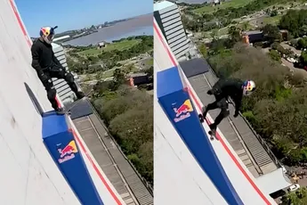 Skater Sandro Dias schrijft geschiedenis met hoogste drop-in ooit