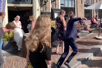 Bruidje in Rotterdam krijgt op het laatste moment koudwatervrees en gaat er vandoor
