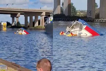 Chaos op het Prinses Margrietkanaal: plezierjacht ondersteboven, twee mensen eruit gevist