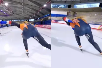 Het is echt helemaal geen straf om achter Jutta Leerdam te schaatsen