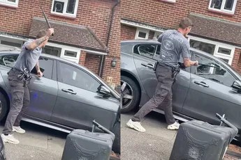 Politie tikt ergens in Engeland autoruit in om man aan te houden